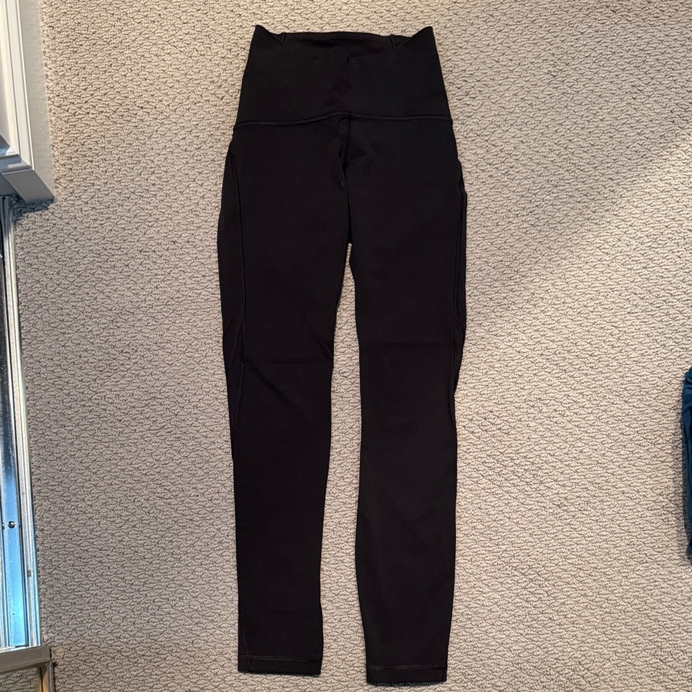 Black Lululemon wunder train leggings size 2